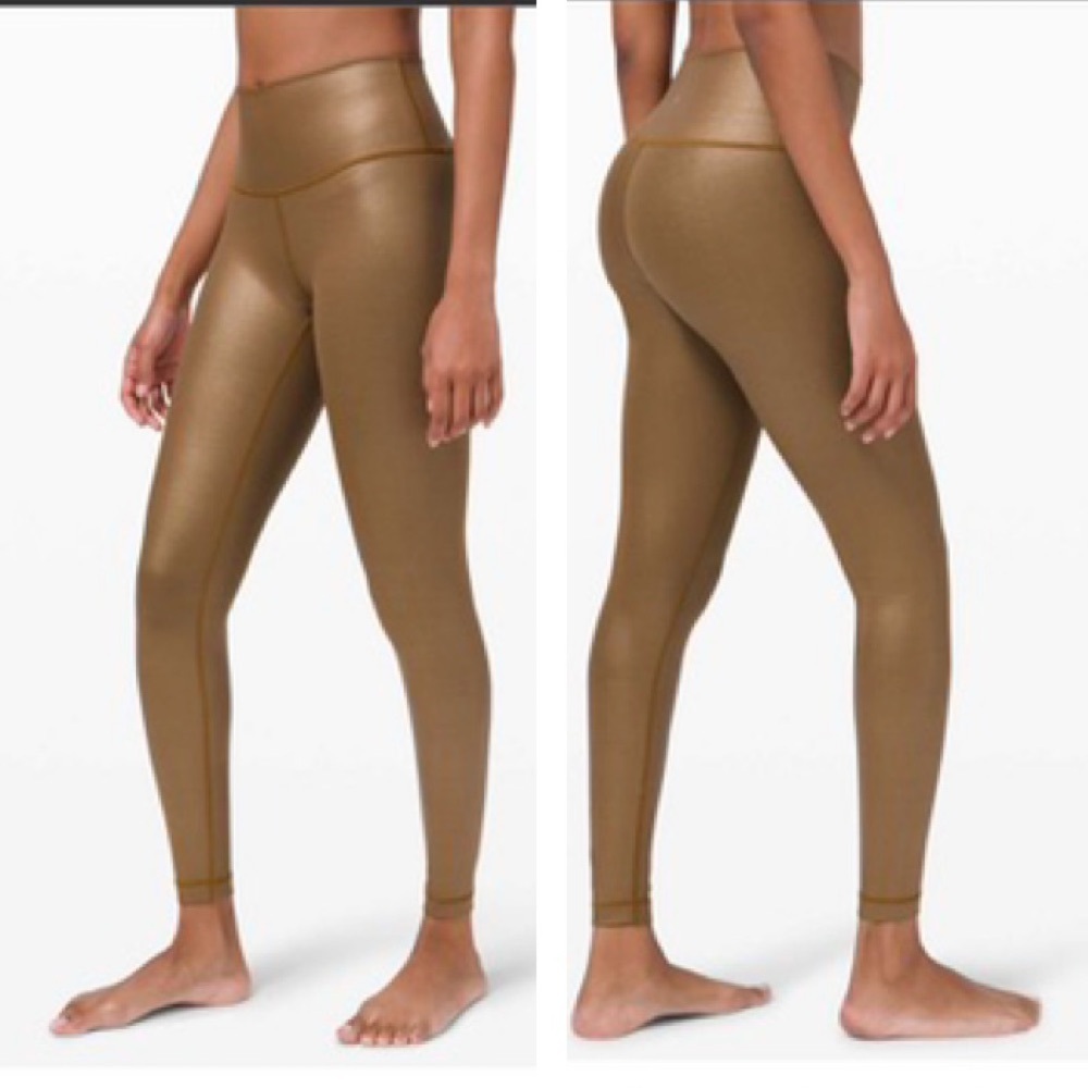 Lululemon NEW Metallic Wunder Under High Waist Tight Foil  Matte Copper Foil 12